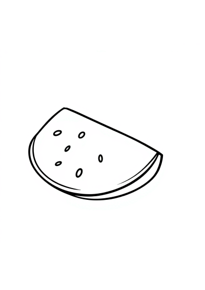 Simple Watermelon Slice Coloring Page