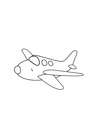 Sleepy Airplane Flying Coloring Page