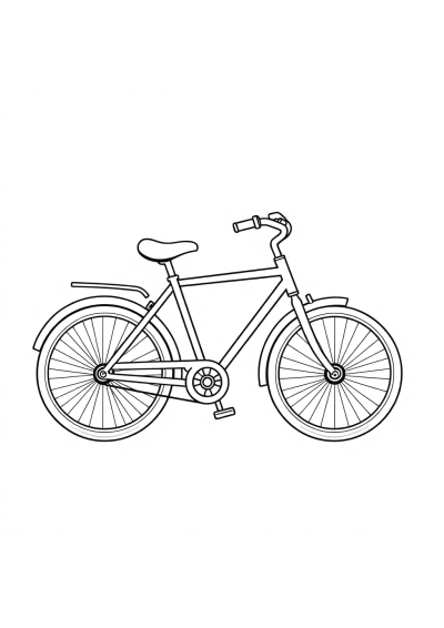 Sleepy Bicycle Coloring Page
