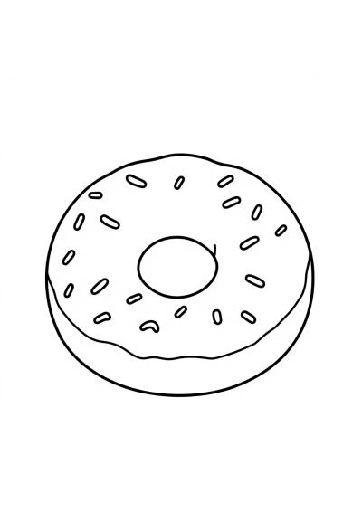 Sleepy Donut With Sprinkles Coloring Page