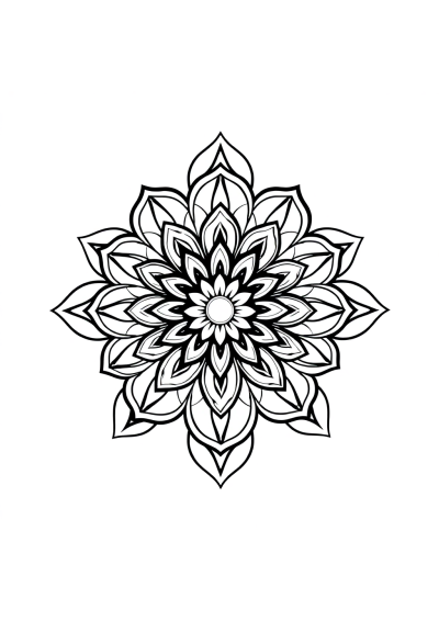 Sleepy Flower Of Life Mandala Coloring Page