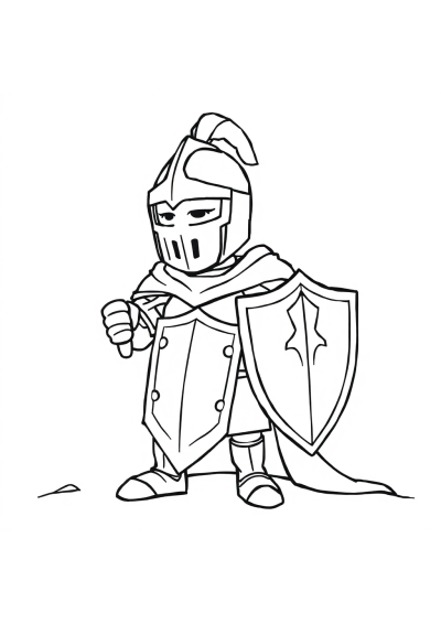 Sleepy Knight In Armor Coloring Page