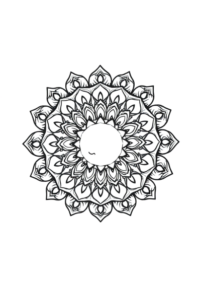 Sleepy Nature Inspired Mandala Coloring Page