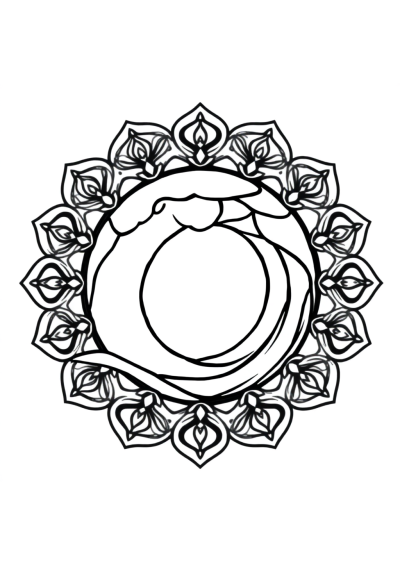 Sleepy Ocean Wave Mandala Coloring Page