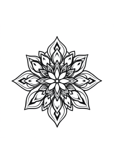 Sleepy Star Mandala Coloring Page