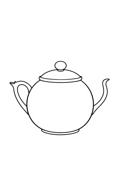 Sleepy Tea Pot Coloring Page