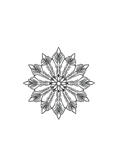 Snowflake Mandala In Space Coloring Page