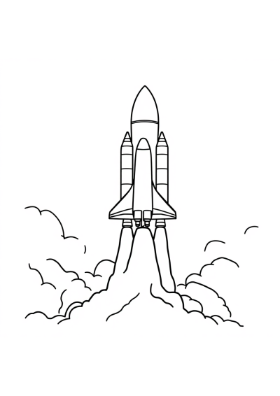 Space Shuttle Launch Coloring Page