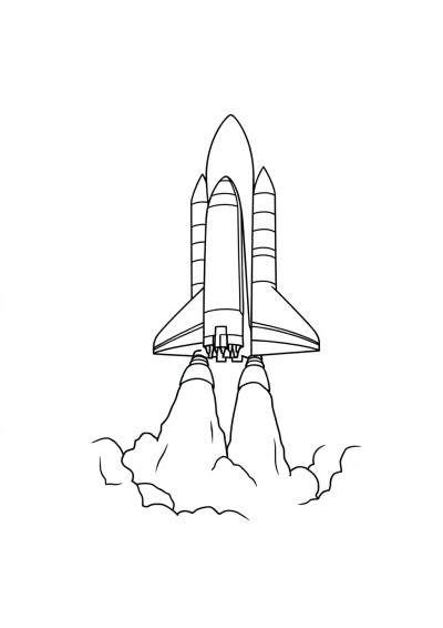 Space Shuttle Launch Underwater Coloring Page