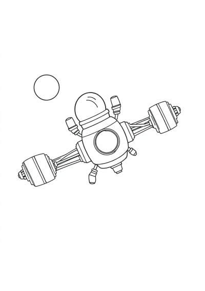 Space Station In Space Coloring Page