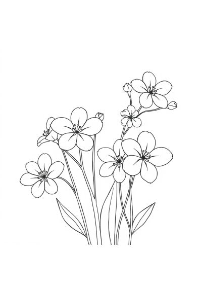 Spring Blossoms Coloring Page