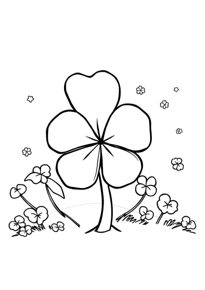 St Patricks Shamrock At Night Coloring Page
