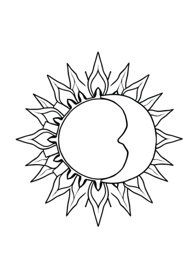 Sun And Moon Mandala Coloring Page