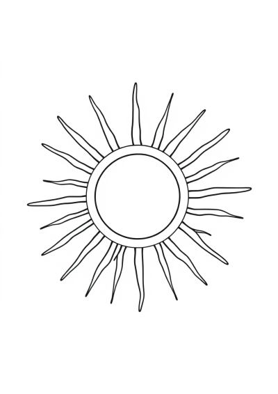 Sun With Rays Underwater Coloring Page