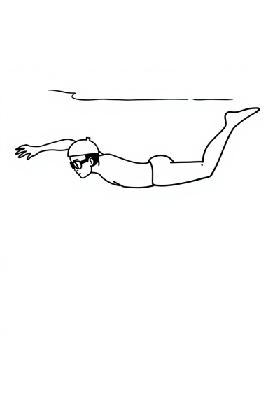 Swimmer Diving Coloring Page