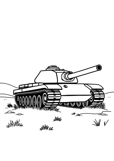 Tank At Night Coloring Page