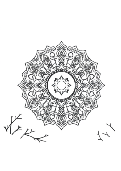 Tibetan Mandala In Winter Coloring Page