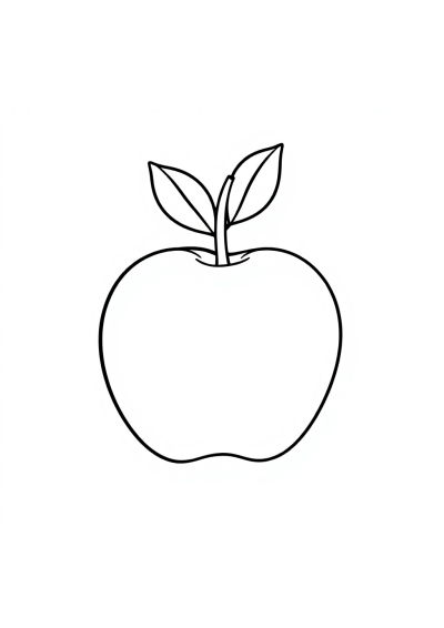 Tiny Apple And Fruits Coloring Page