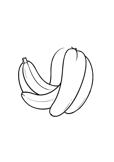 Tiny Banana Bunch Coloring Page