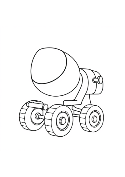 Tiny Cement Mixer Coloring Page