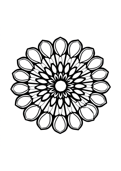 Tiny Circular Mandala With Petals Coloring Page