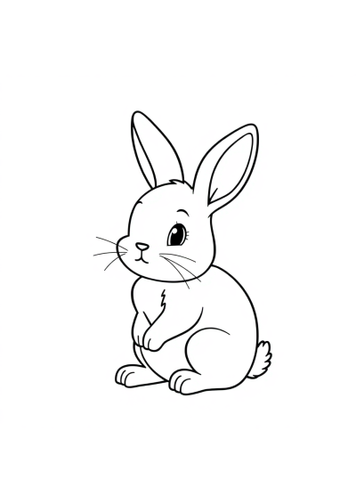 Tiny Easter Bunny Coloring Page