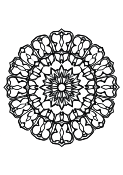 Tiny Geometric Mandala Pattern Coloring Page