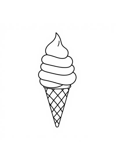 Tiny Ice Cream Cone Coloring Page