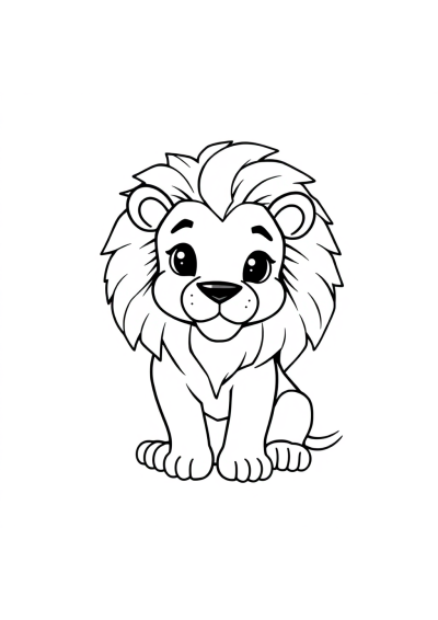 Tiny Majestic Lion Coloring Page