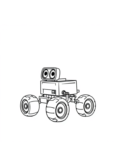 Tiny Mars Rover Coloring Page