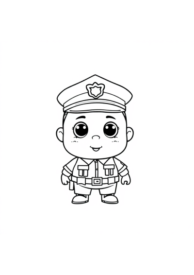 Tiny Police Officer Coloring Page
