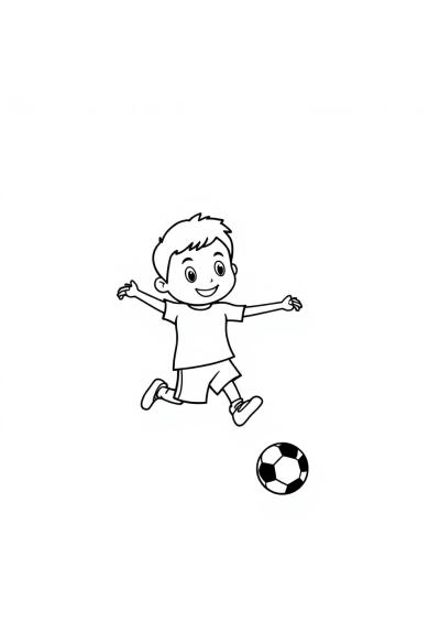 Tiny Soccer Player Coloring Page