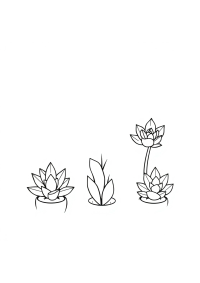 Tiny Succulent Plants Coloring Page