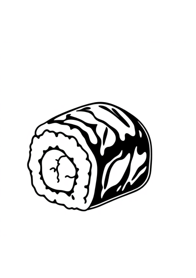 Tiny Sushi Roll Coloring Page