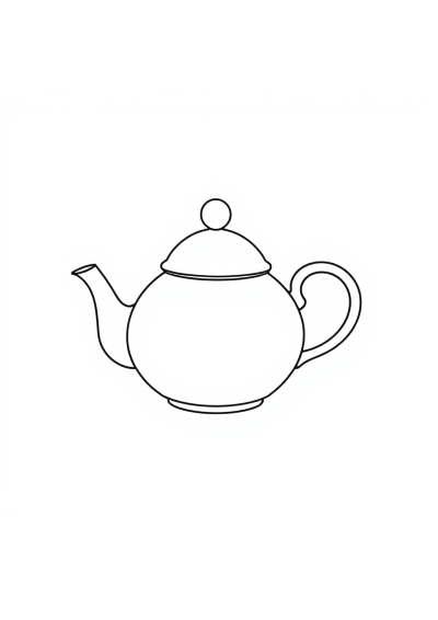 Tiny Tea Pot Coloring Page