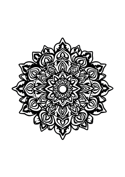 Tiny Tibetan Mandala Coloring Page