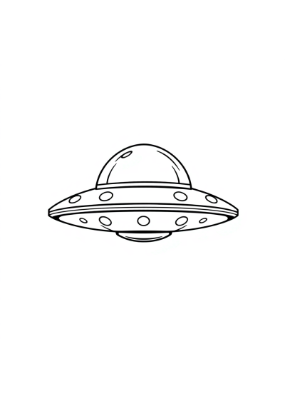 Tiny Ufo Flying Saucer Coloring Page
