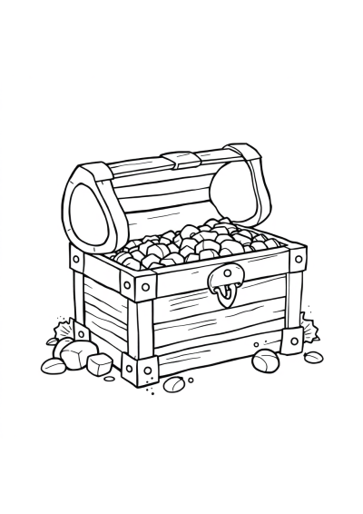 Treasure Chest Coloring Page