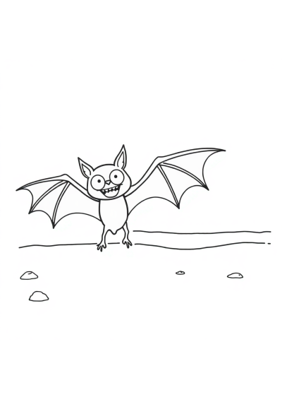 Vampire Bat On Beach Coloring Page