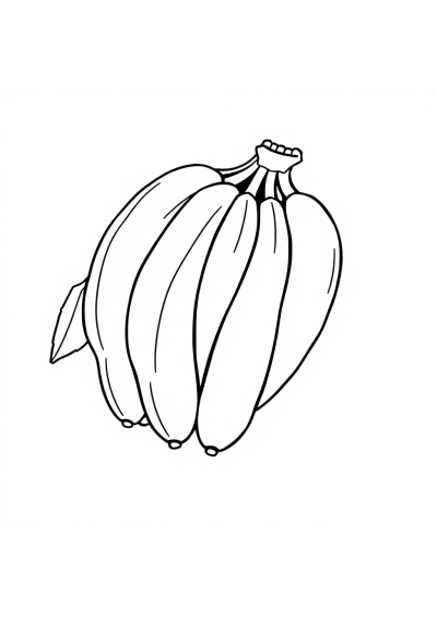 Vintage Banana Bunch Coloring Page
