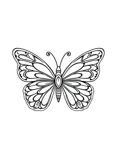 Vintage Butterfly Mandala Coloring Page