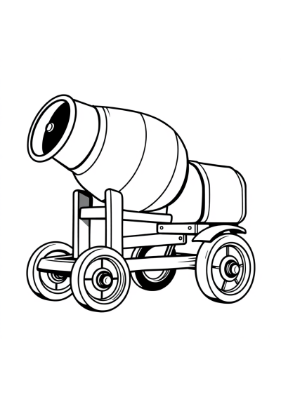 Vintage Cement Mixer Coloring Page
