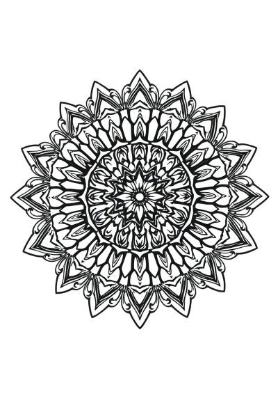 Vintage Geometric Mandala Pattern Coloring Page