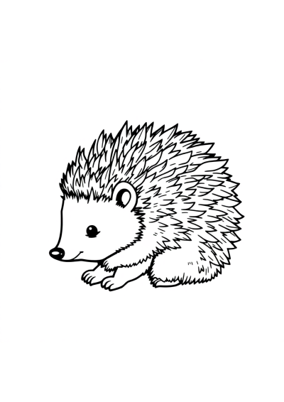 Vintage Hedgehog Curled Up Coloring Page