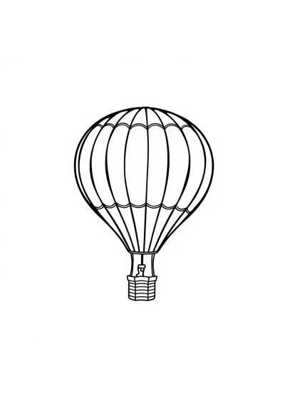 Vintage Hot Air Balloon Coloring Page