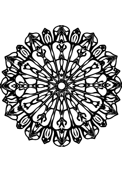 Vintage Kaleidoscope Mandala Coloring Page