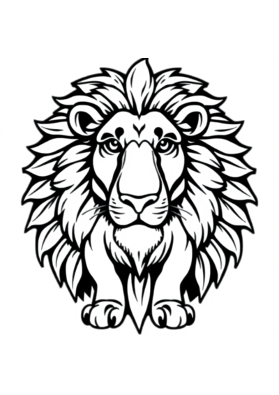 Vintage Majestic Lion Coloring Page