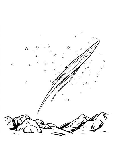 Vintage Meteor Shower Coloring Page