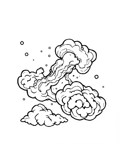 Vintage Nebula Clouds Coloring Page