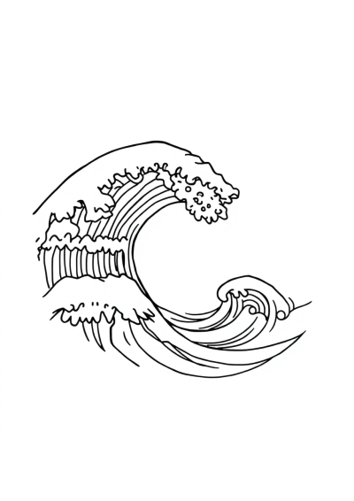 Vintage Ocean Wave Mandala Coloring Page